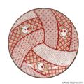 バボちゃん 九谷焼 豆皿 赤絵風排球図